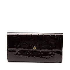 ルイ ヴィトン モノグラム ヴェルニ ポルトフォイユ サラ 長財布 M93524 アマラント パテントレザー レディース LOUIS VUITTON 【中古】