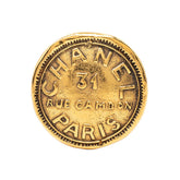 シャネル 31 RUE CAMBON ロゴ ラウンド ブローチ ゴールド メッキ GP レディース CHANEL 【中古】