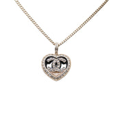 シャネル ココマーク ハートモチーフ ネックレス ゴールド ブラック メッキ ラインストーン レディース CHANEL 【中古】