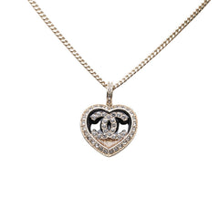 シャネル ココマーク ハートモチーフ ネックレス ゴールド ブラック メッキ ラインストーン レディース CHANEL 【中古】