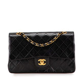 シャネル マトラッセ25 ココマーク ダブルフラップ チェーン ショルダーバッグ ハンドバッグ ブラック ラムスキン レディース CHANEL 【中古】
