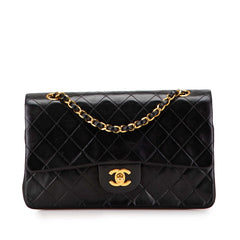 シャネル マトラッセ25 ココマーク ダブルフラップ チェーン ショルダーバッグ ハンドバッグ ブラック ラムスキン レディース CHANEL 【中古】