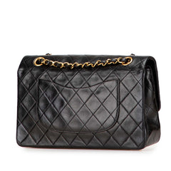 シャネル マトラッセ25 ココマーク ダブルフラップ チェーン ショルダーバッグ ハンドバッグ ブラック ラムスキン レディース CHANEL 【中古】