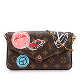 ルイ ヴィトン モノグラム ポシェット フェリシー ワールドツアー チェーン ショルダーバッグ M62145 ブラウン マルチカラー PVC レザー レディース LOUIS VUITTON 【中古】