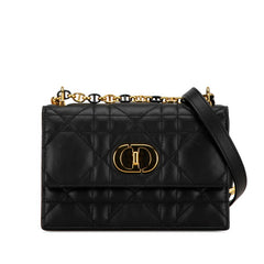 ディオール Miss Caro マクロカナージュ チェーン ミニショルダーバッグ ブラック ラムスキン レディース Dior 中古