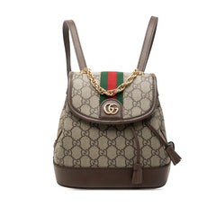 グッチ オフィディア GGスプリーム ミニ リュック バックパック 795221 ベージュ ブラウン PVC レザー レディース GUCCI 中古