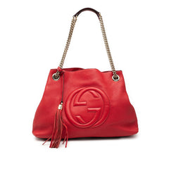 グッチ スーキー ソーホー チェーン ショルダーバッグ トートバッグ 308982 レッド レザー レディース GUCCI 【中古】
