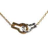 ルイ ヴィトン コリエ ツインロックス ネックレス M64887 ゴールド シルバー メッキ メタル レディース LOUIS VUITTON 【中古】