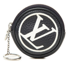 ルイ ヴィトン ポルトクレ ポシェット キーリング キーホルダー ミニポーチ コインケース MP2080 ネイビー レザー レディース LOUIS VUITTON 【中古】