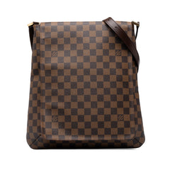 ルイ ヴィトン ダミエ ミュゼット 斜め掛け ショルダーバッグ N51302 ブラウン PVC レザー レディース LOUIS VUITTON 中古