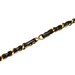 シャネル マトラッセ ココマーク フルフラップ プッシュロック チェーン ショルダーバッグ ブラック ラムスキン レディース CHANEL 【中古】