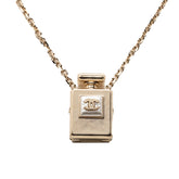 シャネル ココマーク パフュームボトル チェーン ペンダント ネックレス ゴールド メッキ フェイクパール レディース CHANEL 【中古】