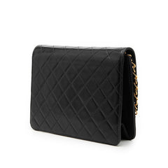 シャネル マトラッセ ココマーク ショルダーバッグ ブラック ラムスキン レディース CHANEL 【中古】