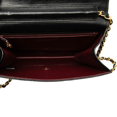 シャネル マトラッセ ココマーク ショルダーバッグ ブラック ラムスキン レディース CHANEL 【中古】