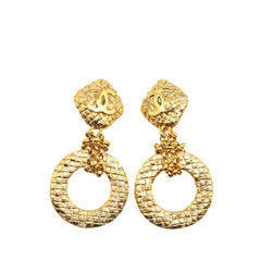 シャネル ヴィンテージ ココマーク 編み込み モチーフ イヤリング ゴールド メッキ レディース CHANEL 【中古】