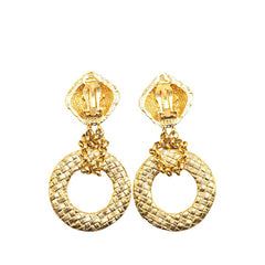 シャネル ヴィンテージ ココマーク 編み込み モチーフ イヤリング ゴールド メッキ レディース CHANEL 【中古】