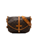 ルイ ヴィトン モノグラム ソミュール30 斜め掛け ショルダーバッグ M42256 ブラウン PVC レザー レディース LOUIS VUITTON 中古