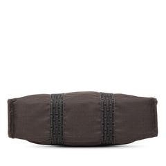 エルメス エールライン トートMM ハンドバッグ トートバッグ ブラック グレー キャンバス レディース HERMES 【中古】
