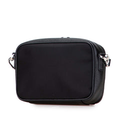 プラダ 三角ロゴプレート ショルダーバッグ ブラック ナイロン サフィアーノレザー レディース PRADA 【中古】