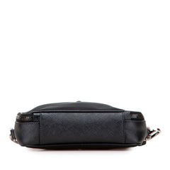 プラダ 三角ロゴプレート ショルダーバッグ ブラック ナイロン サフィアーノレザー レディース PRADA 【中古】