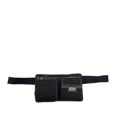 ディオール トロッターストリートシック バムバッグ ウエストバッグ ボディバッグ ブラック キャンバス レザー メンズ Dior 【中古】