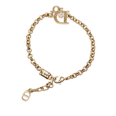 ディオール ロゴ フラワー ブレスレット ゴールド メッキ レディース Dior 【中古】