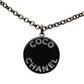 シャネル ココマーク チェーン ラウンド ペンダント ネックレス 07P刻印 ブラック プラスチック レディース CHANEL 【中古】