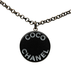 シャネル ココマーク チェーン ラウンド ペンダント ネックレス 07P刻印 ブラック プラスチック レディース CHANEL 【中古】
