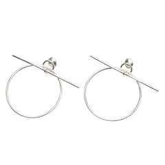 エルメス ループMM LOOP スタッドピアス SV925 シルバー レディース HERMES 【中古】