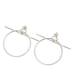 エルメス ループMM LOOP スタッドピアス SV925 シルバー レディース HERMES 【中古】