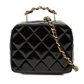 シャネル マトラッセ ハンドバッグ チェーン ショルダーバッグ 2WAY ブラック パテントレザー レディース CHANEL 【中古】