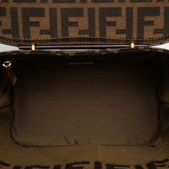 フェンディ ズッカ ショルダーバッグ バニティバッグ 2WAY ブラウン キャンバス レザー レディース FENDI 【中古】