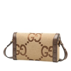 グッチ ジャンボGG ホースビット1955 ショルダーバッグ 699296 ブラウン キャンバス レザー レディース GUCCI 【中古】
