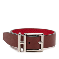 エルメス ネイサン リバーシブル ブレスレット レッド ブラウン レザー レディース HERMES 【中古】