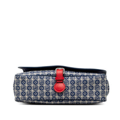 グッチ チルドレンズ ダブルG ロゴ 星 スター ショルダーバッグ 664143 ブルー レッド キャンバス レザー レディース GUCCI 【中古】