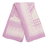 エルメス カレ55 SANGLES EN ZIGZAG ジグザグのサングル スカーフ パープル ホワイト シルク レディース HERMES 【中古】