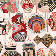 エルメス カレ90 LANTERNES BALLONS & COCARDES ランタン 風船 帽章 スカーフ ベージュ マルチカラー シルク レディース HERMES 【中古】