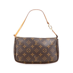 ルイ ヴィトン モノグラム ポシェット アクセソワール アクセサリーポーチ M51980 ブラウン PVC レザー レディース LOUIS VUITTON 【中古】