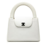 シャネル ココマーク ハンドバッグ ホワイト レザー レディース CHANEL 【中古】