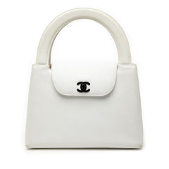 シャネル ココマーク ハンドバッグ ホワイト レザー レディース CHANEL 【中古】
