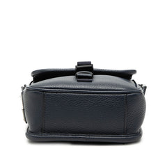 プラダ 三角ロゴプレート 斜め掛け ミニショルダーバッグ ネイビー レザー ナイロン メンズ PRADA 【中古】