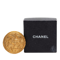 シャネル ココマーク ラウンド ブローチ ゴールド メッキ レディース CHANEL 【中古】