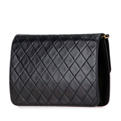 シャネル マトラッセ25 ココマーク プッシュロック チェーン ショルダーバッグ ブラック ラムスキン レディース CHANEL 【中古】