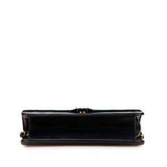 シャネル マトラッセ25 ココマーク プッシュロック チェーン ショルダーバッグ ブラック ラムスキン レディース CHANEL 【中古】