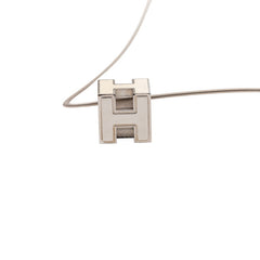 エルメス カージュ ド アッシュ Hキューブ ネックレス シルバー ホワイト メタル レディース HERMES 【中古】