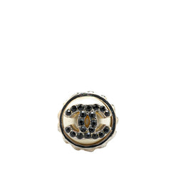 シャネル ココマーク ラインストーン タイピン シルバー ブラック メタル レディース CHANEL 【中古】