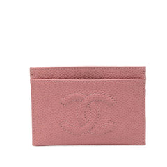シャネル ココマーク カードケース ピンク キャビアスキン レディース CHANEL 【中古】