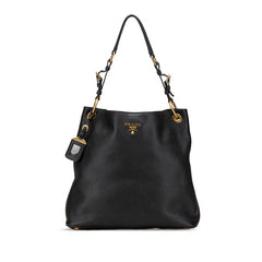 プラダ ワンショルダーバッグ BR4892 ブラック カーフレザー レディース PRADA 【中古】