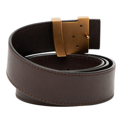 ルイ ヴィトン サンチュール LVイニシャル ベルト 100/40 M6902 ブラウン レザー メンズ LOUIS VUITTON 【中古】