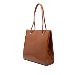 カルティエ パンテール トートバッグ ショルダーバッグ ブラウン エナメル レディース CARTIER 【中古】